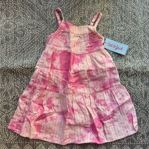 NWT CAT & JACK Spaghetti Strap Tye Dye Sun Dress & Bloomers w/ Gold Stripes